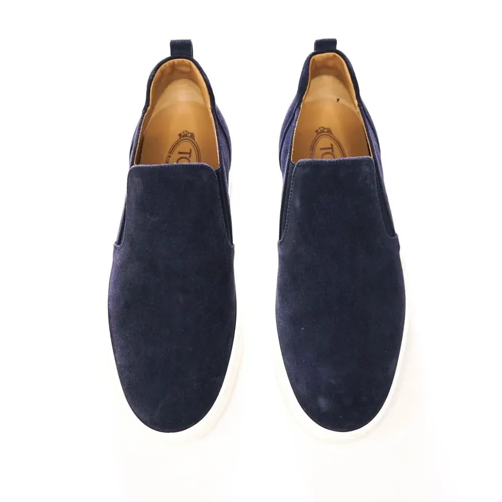 $825 TOD'S - Navy Blue Suede Loafers - US 8 (7UK)